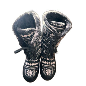 Lucky Brand Gwendi Sweater Knit Faux Fur Lined Winter Slipper Boots Women’s 8M